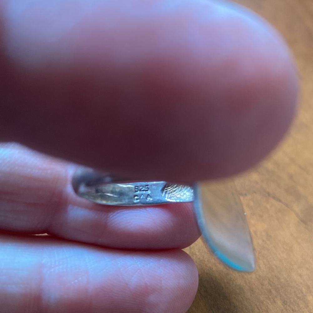 Size 7 Heart Ring 925 Thin Wavy Statement Jewelry… - image 8